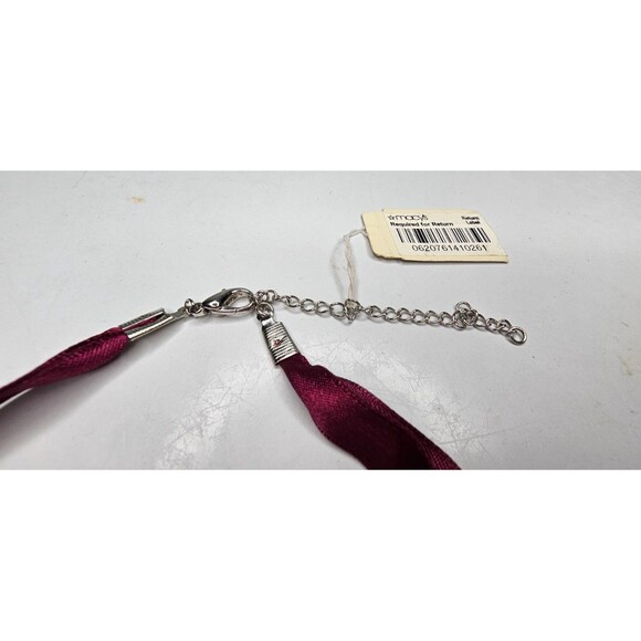 NWT Cranberry Heart Bead, Faux Pearl, Silver Chain Choker Necklace & Bracelet - Picture 3 of 9